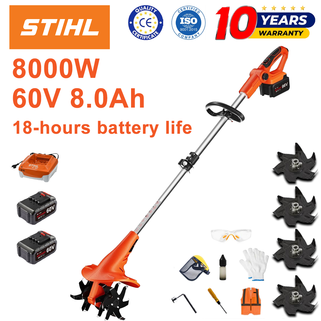 (Trajanje baterije 18 sati) Plug od 8000 W + litijeva baterija od 60 V i 8,0 Ah * 2 + brzi punjač * 1 + nož ​​pluga * 4 + razni pribor