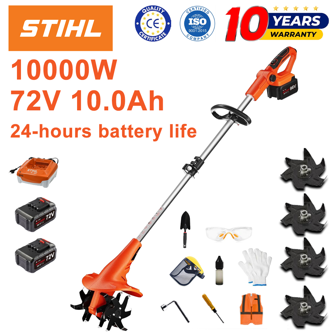 (Trajanje baterije 24 sata) Plug od 10000 W + 72 V 10,0 Ah litijeva baterija * 2 + brzi punjač * 1 + lopata * 1 + nož ​​pluga * 4 + razni pribor